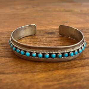 Darrin Livingston Vintage Turquoise And Sterling Silver Bracelet